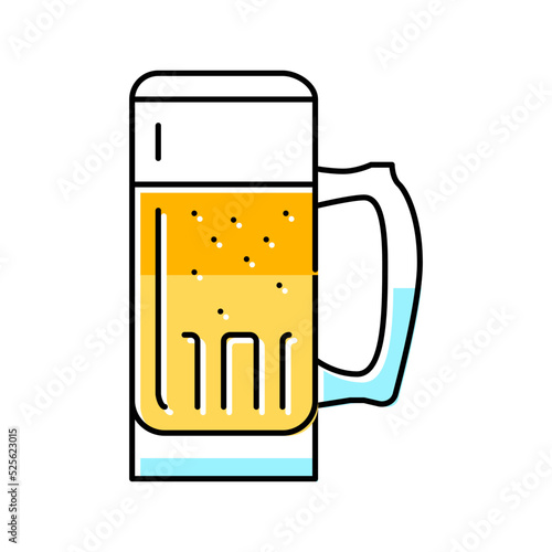 wheat beer glass color icon vector illustration