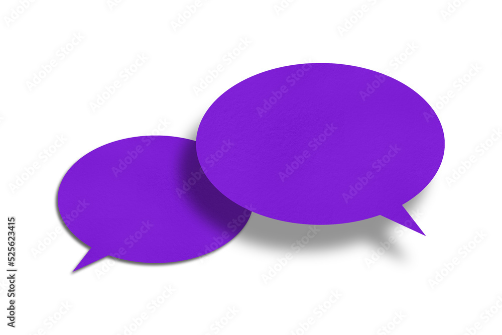 Round purple paper and black shadow with speech bubbles isolated on transparent background communication bubble design Round purple paper and black shadow with speech bubbles isolated on transparent background communication bubble design