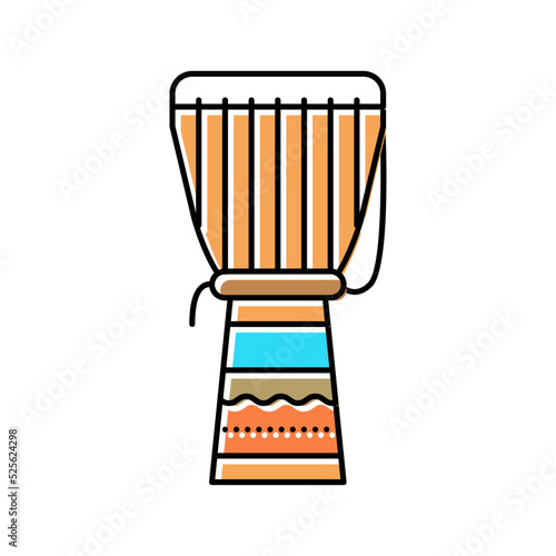drum africa traditional musician instrument color icon vector illustration