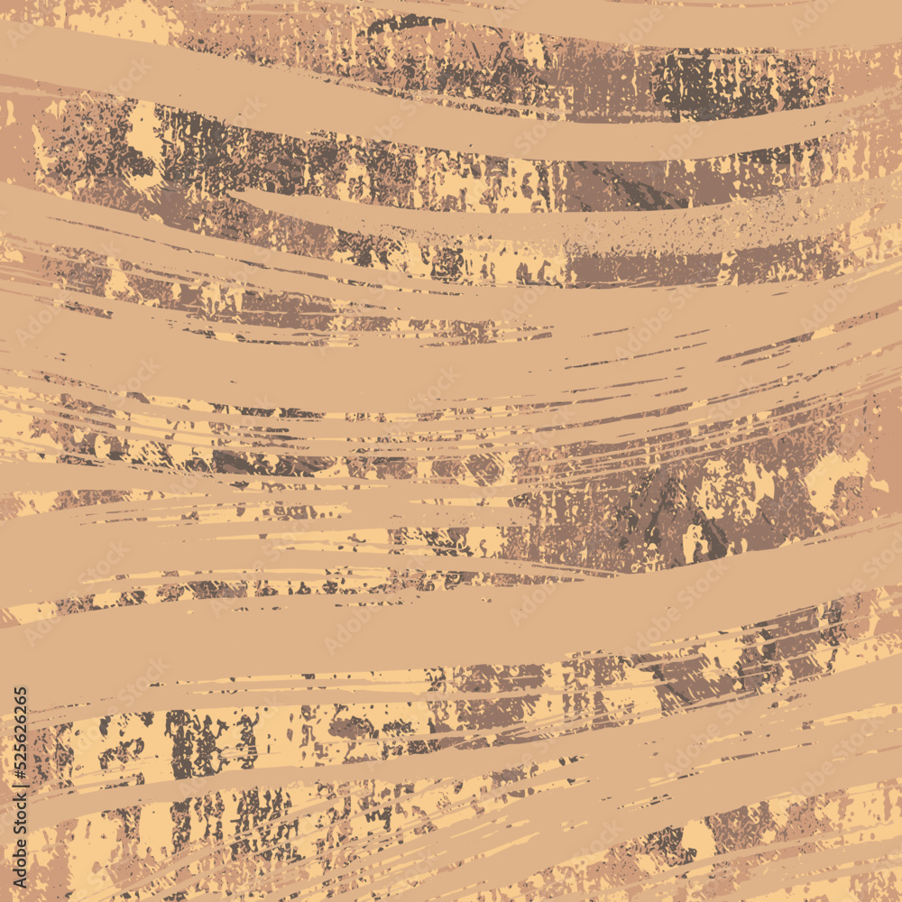 Grunge background is light brown. Abstract scratched texture. Vector graffiti
