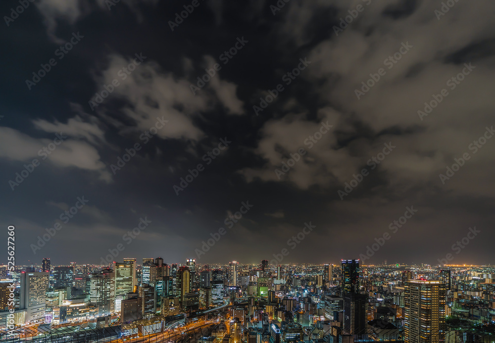 Obraz premium Night view of Osaka, Japan