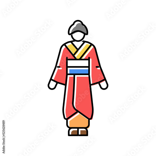 geisha woman color icon vector illustration