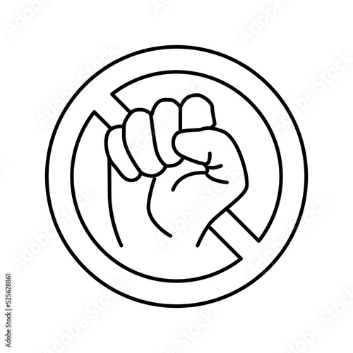 stop violence line icon vector illustration