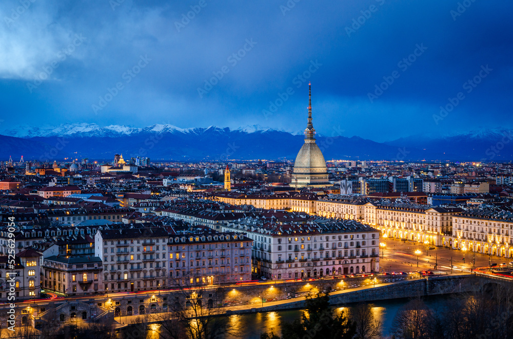 Turin (Torino) cityscape with the Mole Antonelliana