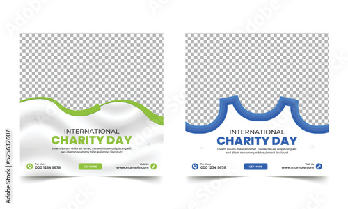 International day of charity, Charity social media facebook post template design, charity flyer design