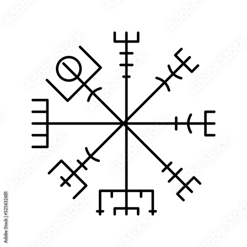 emblem viking color icon vector illustration