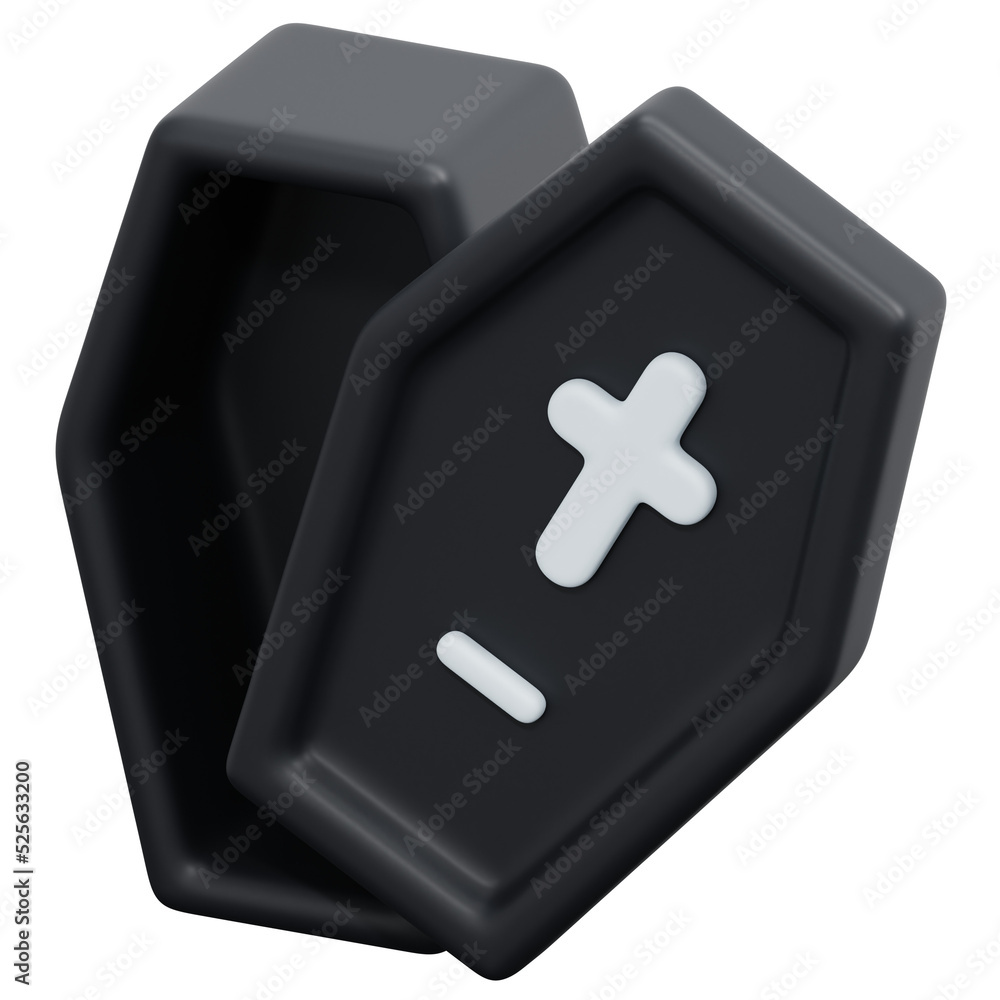 Fototapeta premium coffin 3d render icon illustration