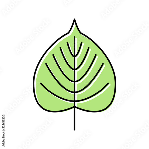 linden leaf color icon vector illustration