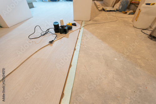 walls in apartment is under construction, remodeling, renovation, extension, restoration and reconstruction.