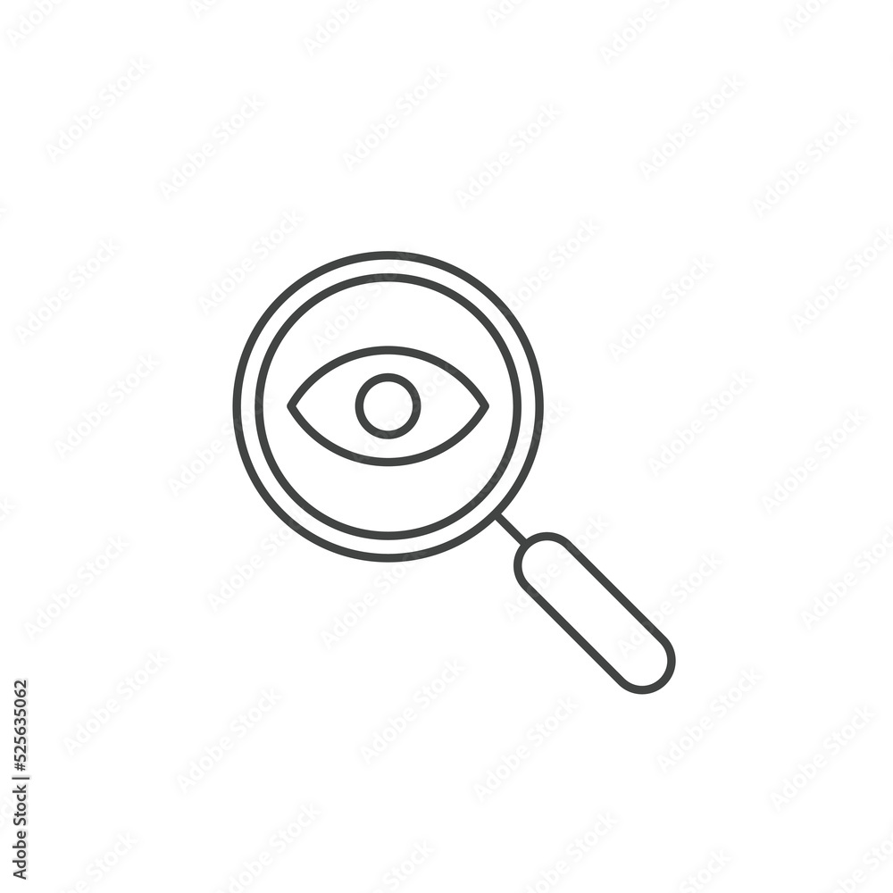 Magnifier with eye icons symbol vector elements for infographic web Magnifier with eye icons symbol vector elements for infographic web