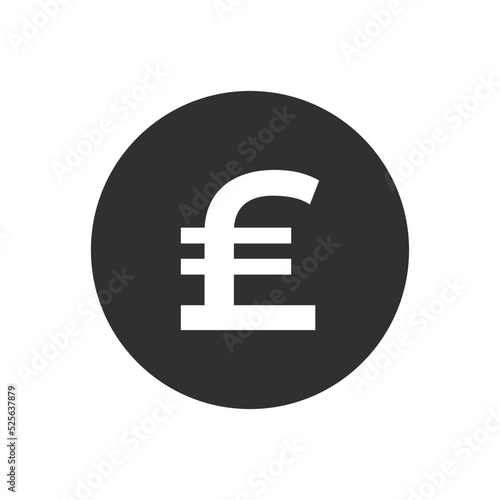 Vector pound symbol. Vector of design flat pound icon, pound sterling symbol black icon isolated white background. Pound icon