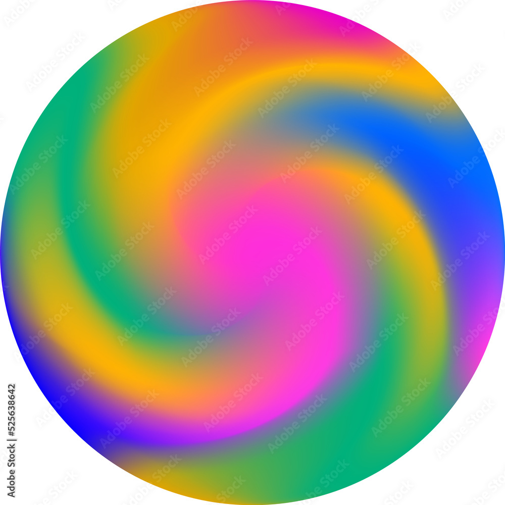 Twisted swirl rainbow color ball three dimensional design element Twisted swirl rainbow color ball three dimensional design element