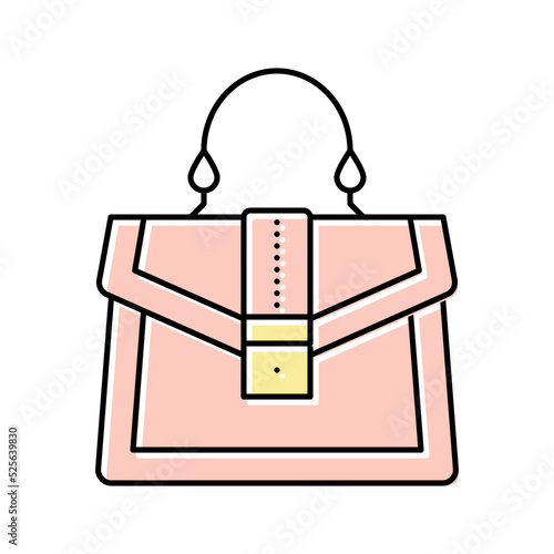 handbag woman bag color icon vector illustration