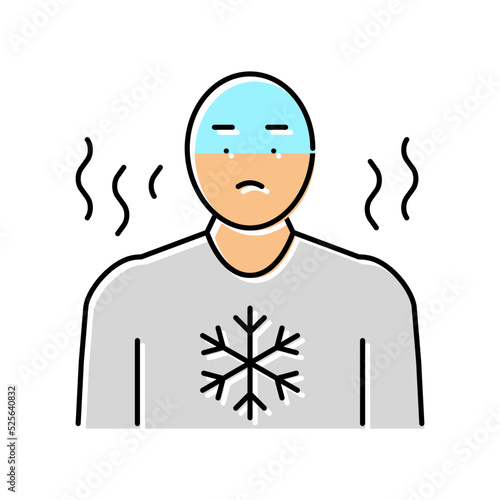 chills hiv symptom color icon vector illustration