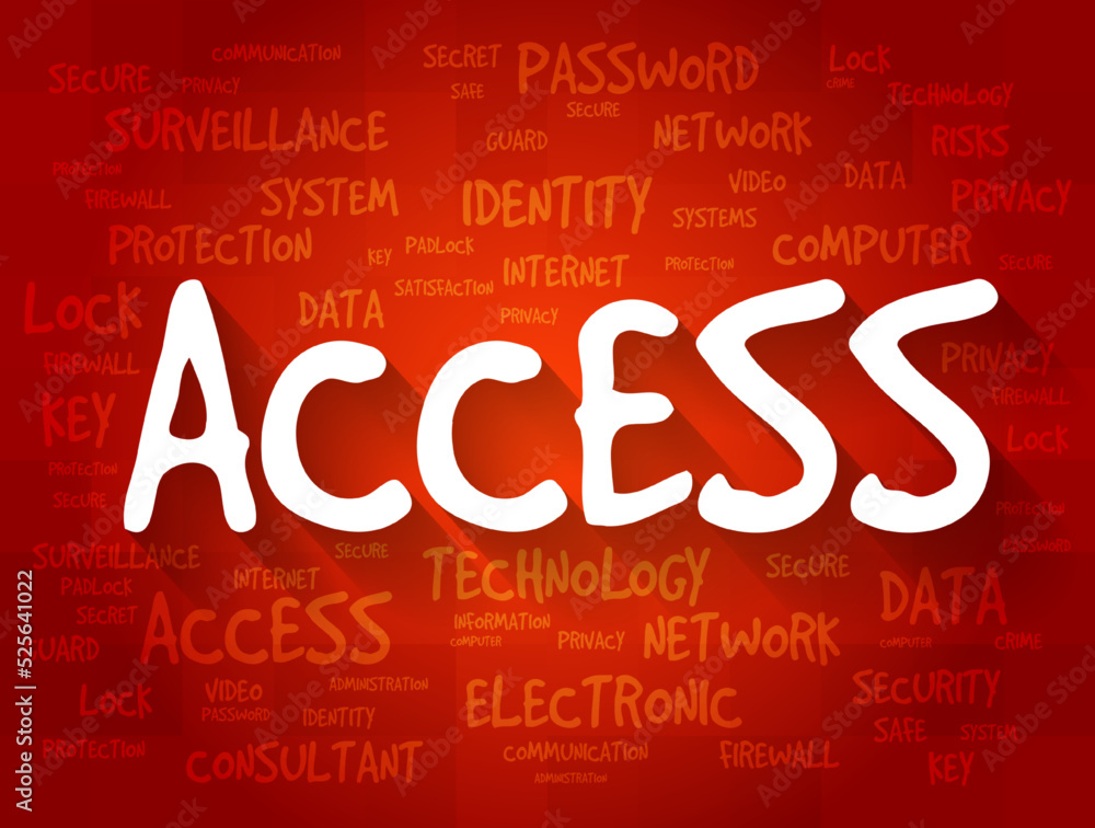 ACCESS word cloud, security concept background ACCESS word cloud, security concept background