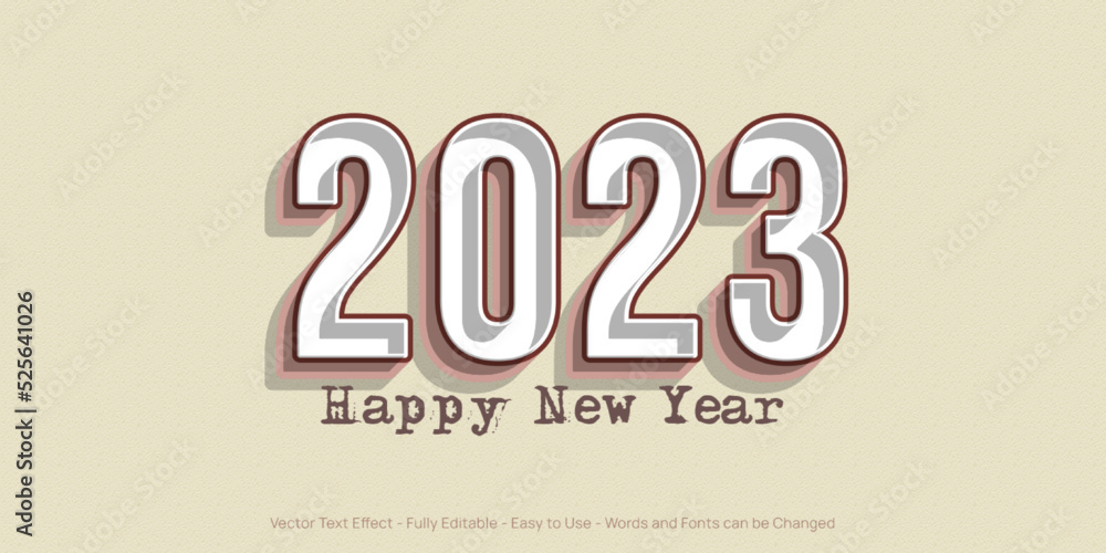 Happy new year 2023 retro style editable text effect template Happy new year 2023 retro style editable text effect template