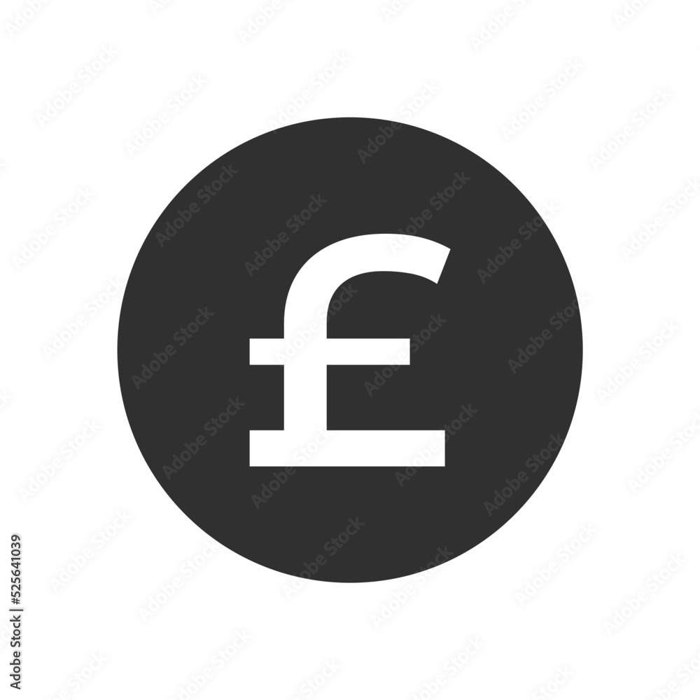 Obraz premium Vector pound symbol. Vector of design flat pound icon, pound sterling symbol black icon isolated white background. Pound icon 