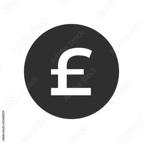 Vector pound symbol. Vector of design flat pound icon, pound sterling symbol black icon isolated white background. Pound icon
