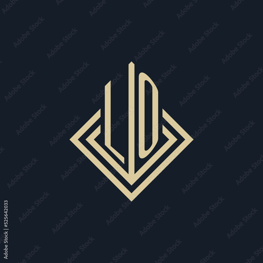 Initials LO logo rhombus lines shape style, luxury modern real estate ...