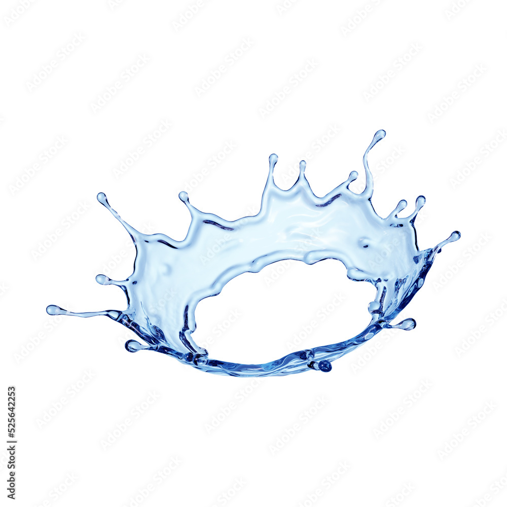 3d render, blue water splash clip art isolated on transparent background. Round liquid shape, splashing wave. 3d render, blue water splash clip art isolated on transparent background. Round liquid shape, splashing wave.
