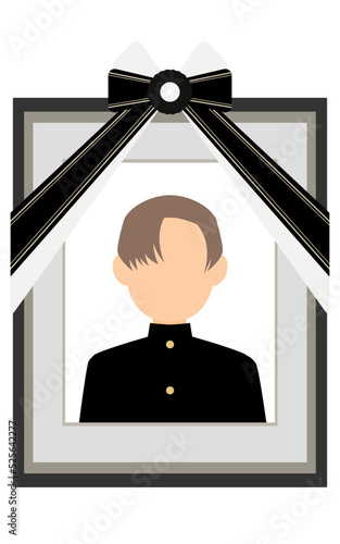 学ラン姿の男の子の遺影