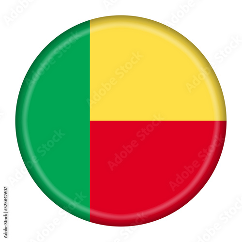 Free Download Benin flag button 3d illustration with clipping path - GFXLoad