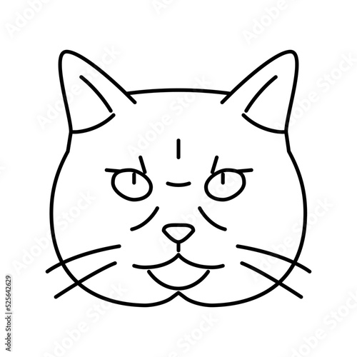 british shorthair cat cute pet line icon vector illustration