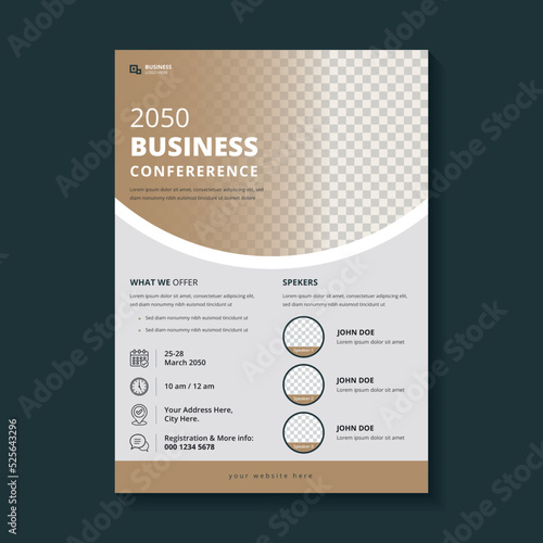 Company business meeting flyer, business conference template design

