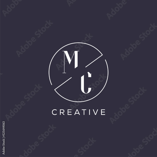 Elegant look monogram MC logo with simple circle line