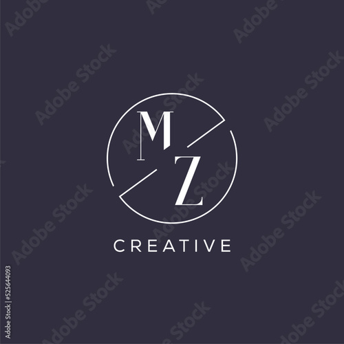 Elegant look monogram MZ logo with simple circle line photo