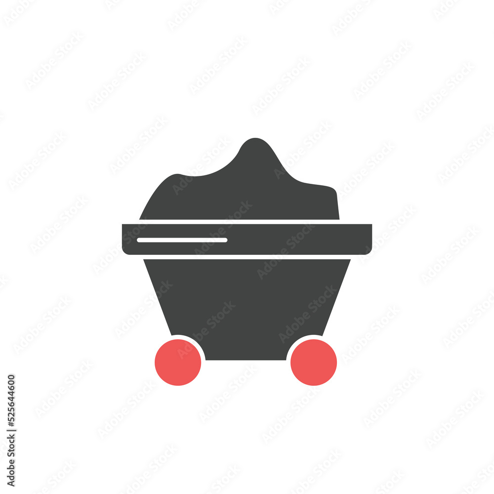 Mining coal cart icons symbol vector elements for infographic web Mining coal cart icons symbol vector elements for infographic web