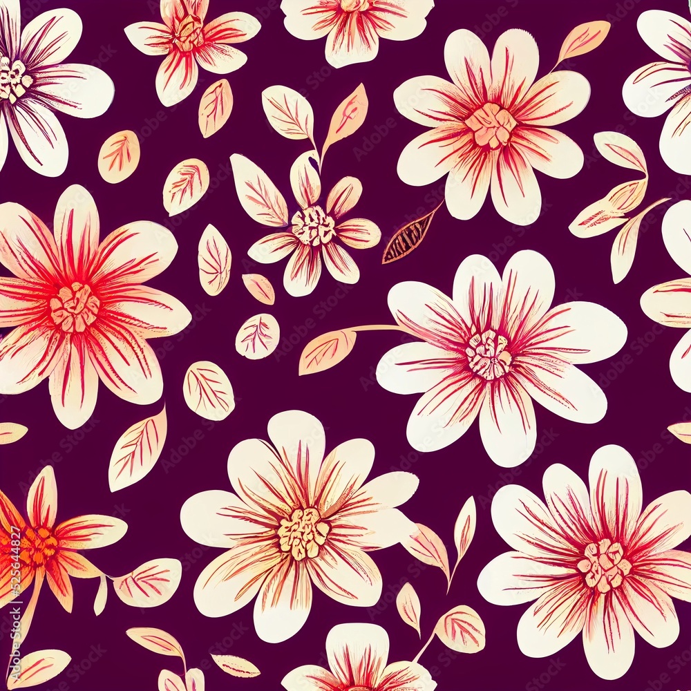 Colorful tiled flower pattern Colorful tiled flower pattern