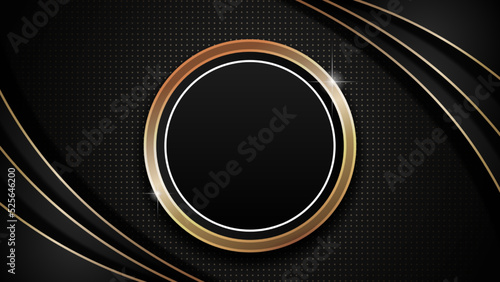 black background with luxury gold ring