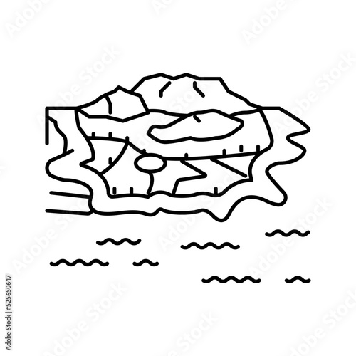 cape town line icon vector illustration
