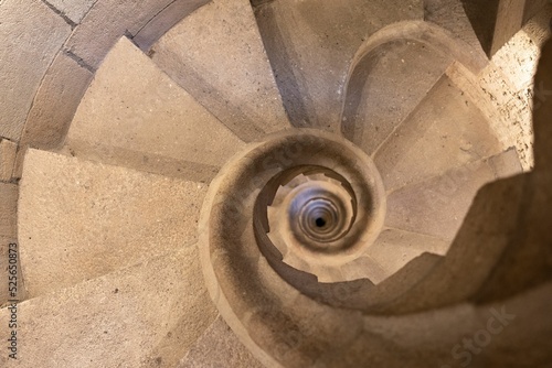 Fotografia Top view of the spiral staircase in the tower