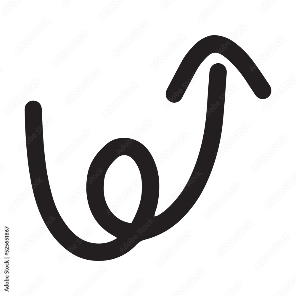 Arrow symbol hand drawn icon vector for web and application in a flat color glyph pictogram illustration Arrow symbol hand drawn icon vector for web and application in a flat color glyph pictogram illustration
