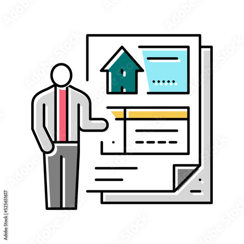 subcontractor bids interior design color icon vector illustration