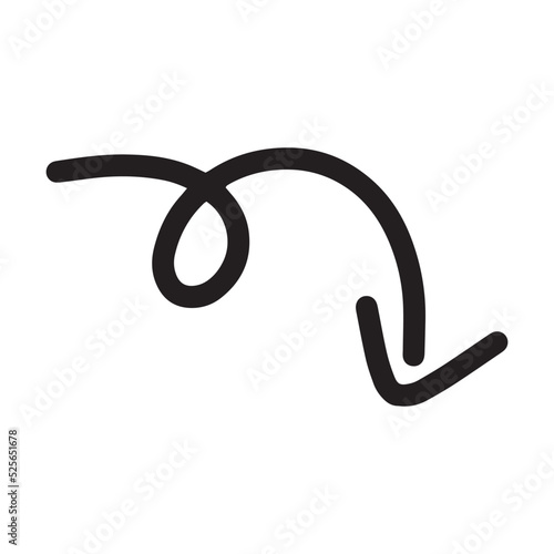 Arrow symbol hand drawn icon vector for web and application in a flat color glyph pictogram illustration