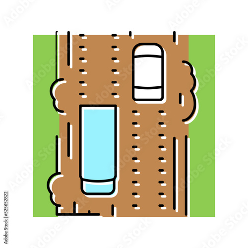 earthen road color icon vector illustration