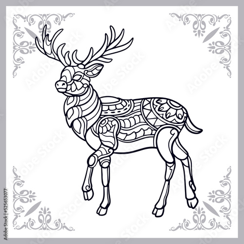 Deer zentangle arts isolated on white background