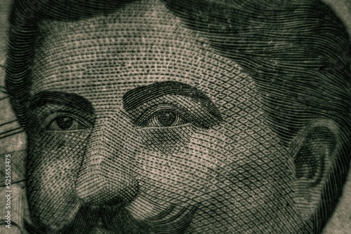 close up of a face of a turkish lira, turkish lira, lira, türk lirası photo