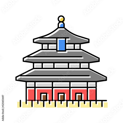 temple of heaven color icon vector illustration