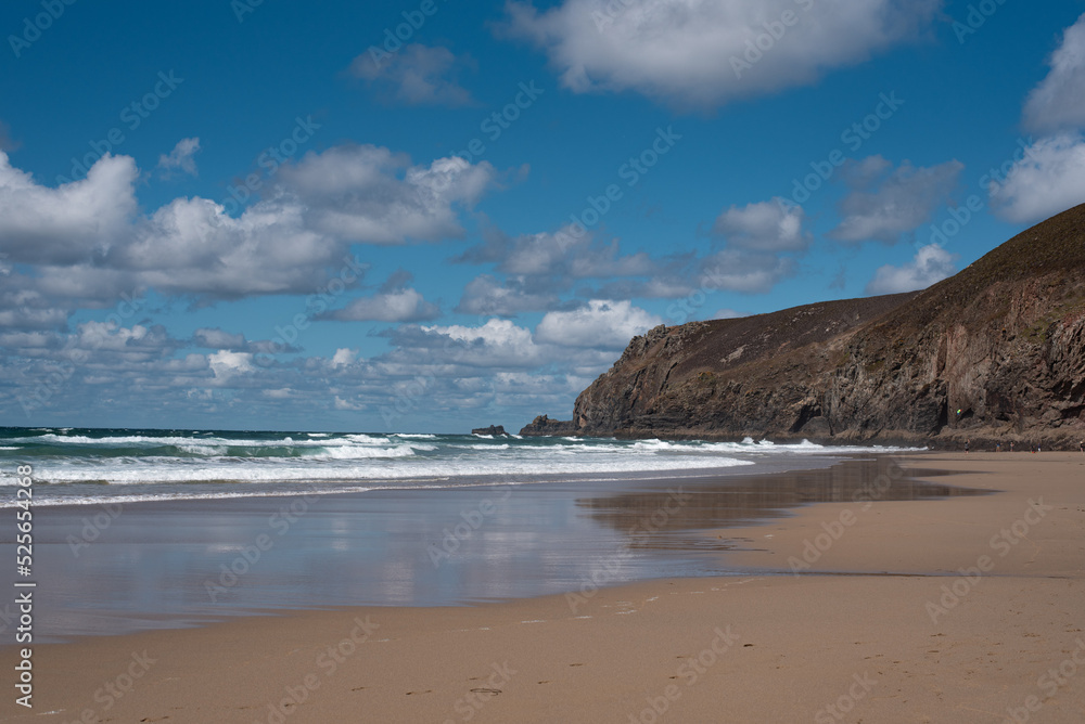 beach and sea rocks cliffs st agnes porth chapel cornwall england waves clouds water sand surfing beach and sea rocks cliffs st agnes porth chapel cornwall england waves clouds water sand surfing