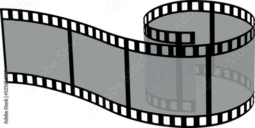 Video film roll. Cinema strip blank mockup
