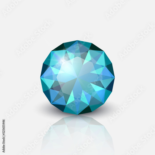 Vector 3d Realistic Transparent Gemstone, Diamond, Crystal, Rhinestone Icon Closeup Isolated on White. Jewerly Concept. Design Template, Clipart