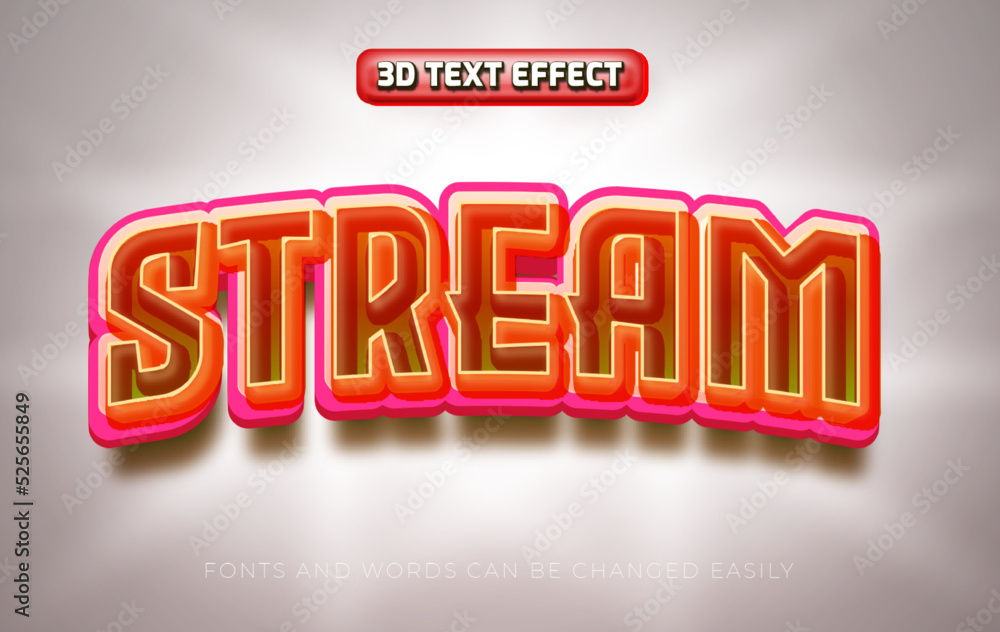 Game stream 3d editable text effect style Game stream 3d editable text effect style