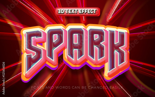 Spark 3d editable text effect style