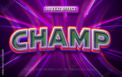 Wallpaper Mural Champ 3d eidtable text effect style Torontodigital.ca