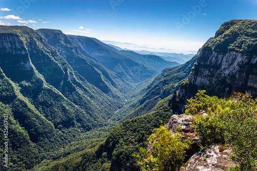 Obraz na płótnie Canyon in idyllic rainforest Landscape - Rio Grande do Sul state, Brazil w salonie