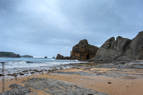Rocky beach in the cantabrian coast